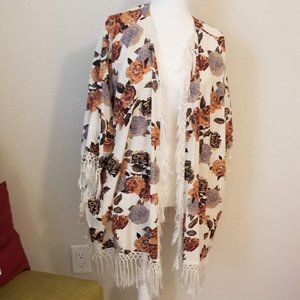 3/$81💗4/$90 Element Fringed Kimono